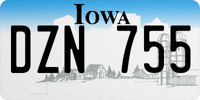 IA license plate DZN755