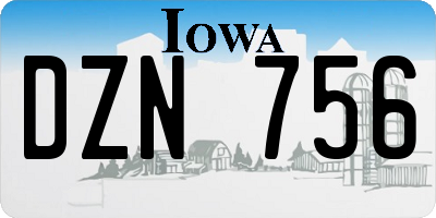 IA license plate DZN756
