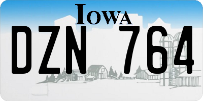 IA license plate DZN764