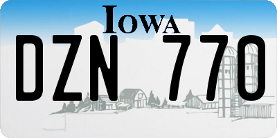 IA license plate DZN770