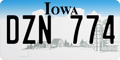 IA license plate DZN774