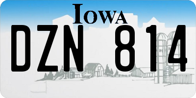 IA license plate DZN814