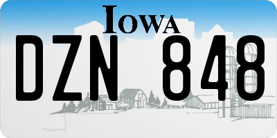 IA license plate DZN848