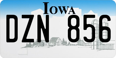 IA license plate DZN856