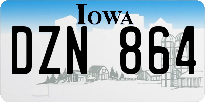 IA license plate DZN864