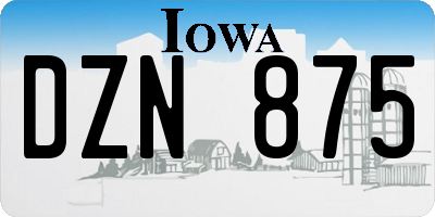 IA license plate DZN875