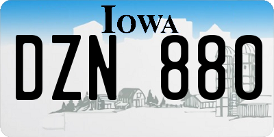 IA license plate DZN880
