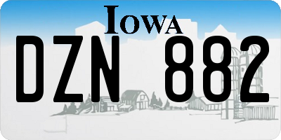 IA license plate DZN882