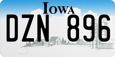 IA license plate DZN896