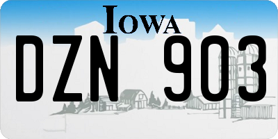 IA license plate DZN903