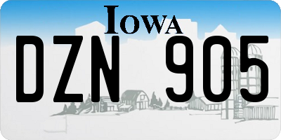 IA license plate DZN905