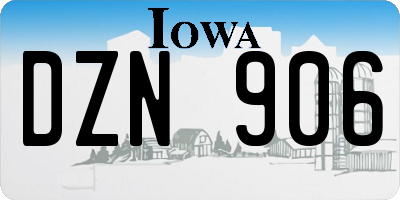 IA license plate DZN906