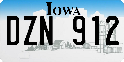 IA license plate DZN912
