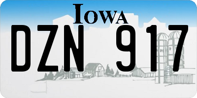 IA license plate DZN917
