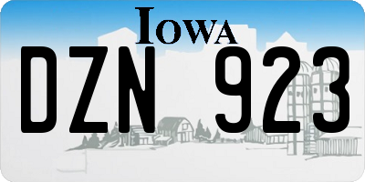 IA license plate DZN923
