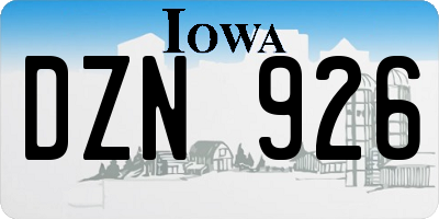IA license plate DZN926