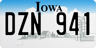 IA license plate DZN941