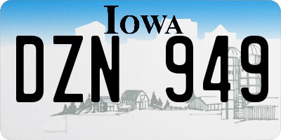 IA license plate DZN949
