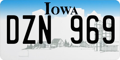 IA license plate DZN969