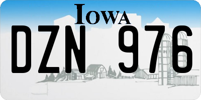 IA license plate DZN976