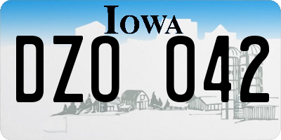 IA license plate DZO042