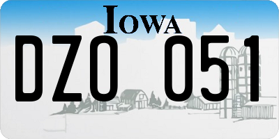 IA license plate DZO051