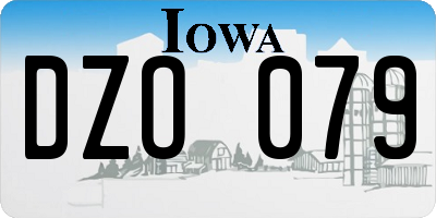 IA license plate DZO079