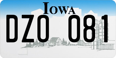 IA license plate DZO081