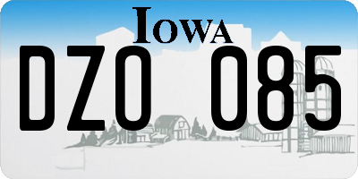 IA license plate DZO085