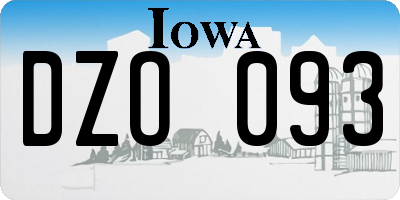 IA license plate DZO093