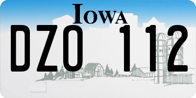 IA license plate DZO112