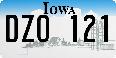 IA license plate DZO121