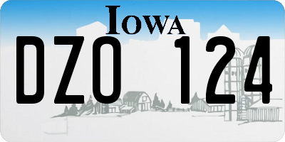 IA license plate DZO124