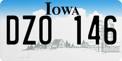 IA license plate DZO146