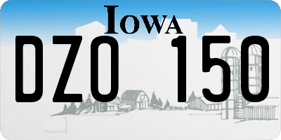 IA license plate DZO150