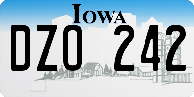 IA license plate DZO242