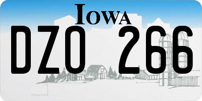IA license plate DZO266