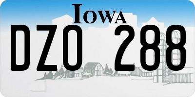 IA license plate DZO288