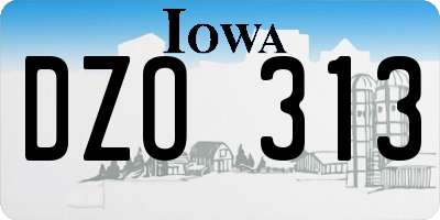 IA license plate DZO313