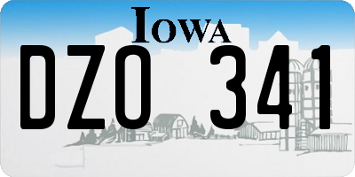IA license plate DZO341