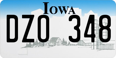 IA license plate DZO348