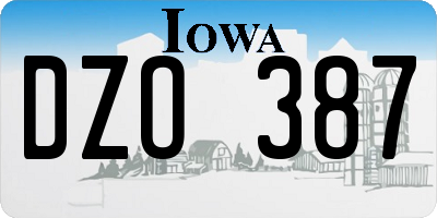 IA license plate DZO387