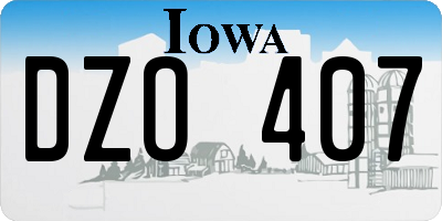 IA license plate DZO407