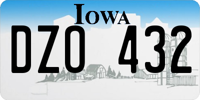 IA license plate DZO432