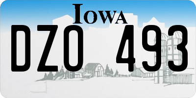 IA license plate DZO493