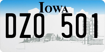 IA license plate DZO501