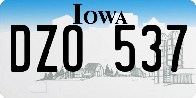 IA license plate DZO537