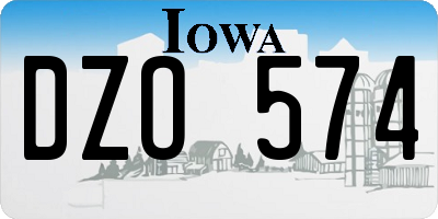 IA license plate DZO574