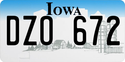 IA license plate DZO672