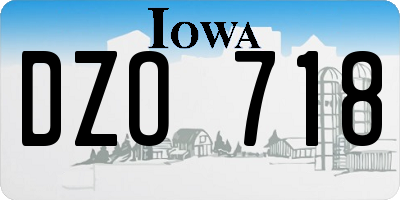 IA license plate DZO718
